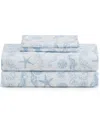 Caribbean Joe Coastal Pattern 4-pc. Sheet Set, King In Blue
