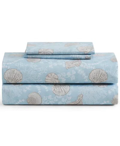Caribbean Joe Coastal Pattern 4-pc. Sheet Set, Queen In Blue