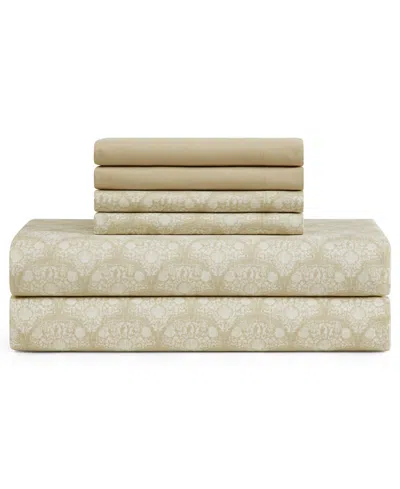 Caribbean Joe Cooling 6-pc. Sheet Set, Queen In Shell Medallion