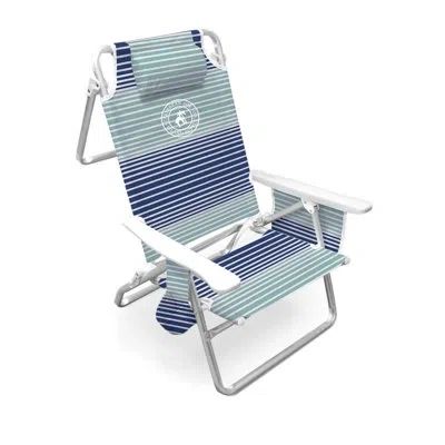 Caribbean Joe Deluxe Reclining Beach Chair In Blue;green