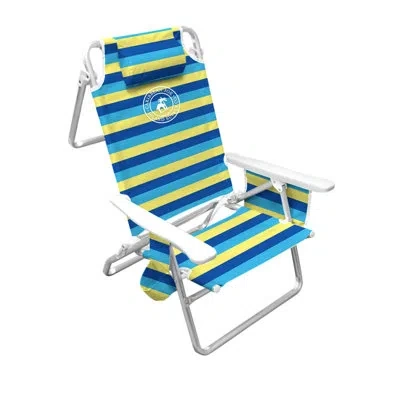 Caribbean Joe Deluxe Reclining Beach Chair In Blue;yellow