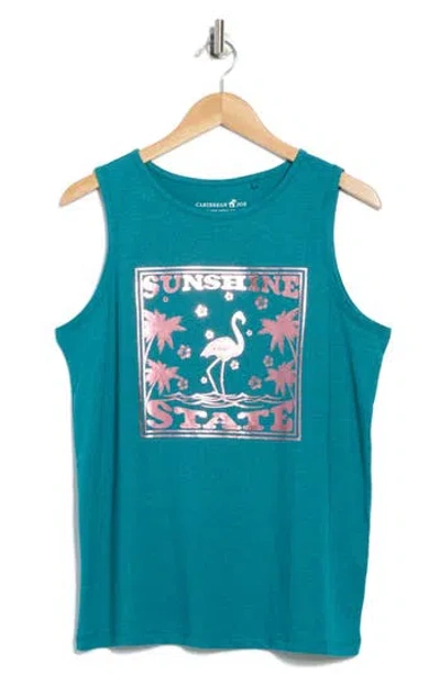 Caribbean Joe Graphic Cotton Blend Tank