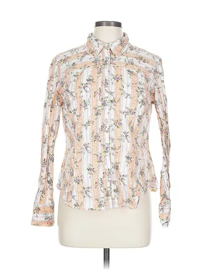 Pre-owned Caribbean Joe Long Sleeve Button Down Shirt In White