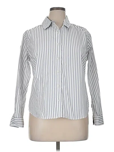 Pre-owned Caribbean Joe Long Sleeve Button Down Shirt In White