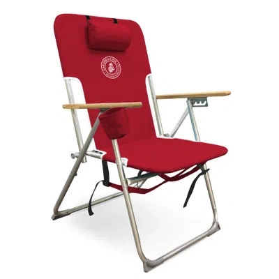 Caribbean Joe Reclining Beach Chair In Red