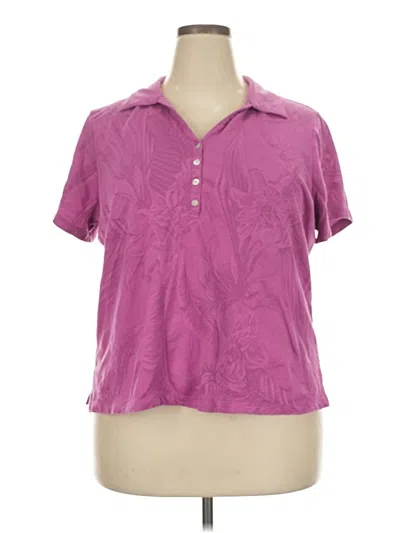 Pre-owned Caribbean Joe Short Sleeve Polo Shirt In Purple