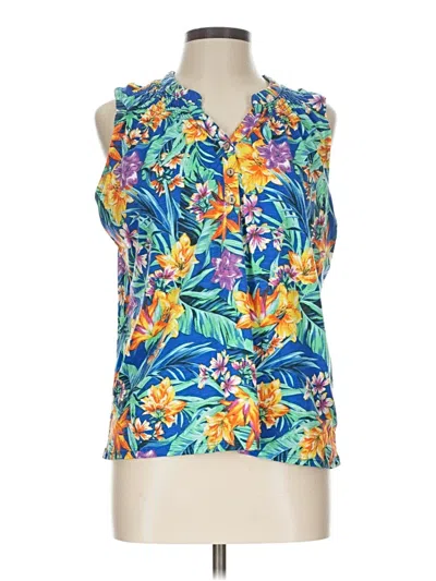 Pre-owned Caribbean Joe Sleeveless Blouse In Blue