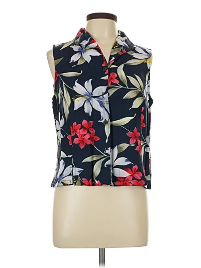 Pre-owned Caribbean Joe Sleeveless Button Down Shirt In Blue