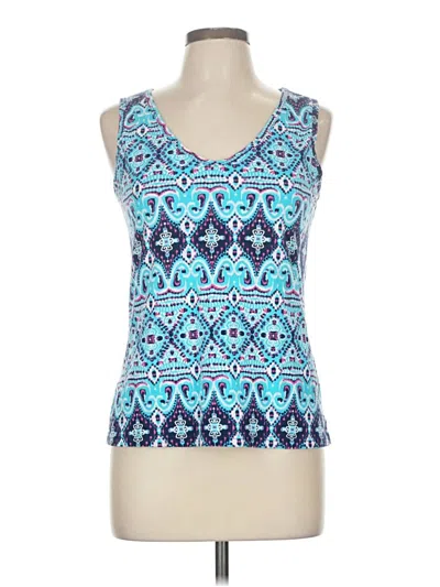 Pre-owned Caribbean Joe Tank Top Blue Halter Neckline Tops