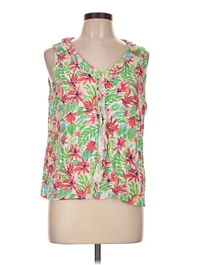 Pre-owned Caribbean Joe Tank Top Green Halter Neckline Tops