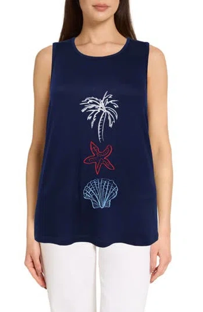 Caribbean Joe The Everyday Embroidered Tank In Multi