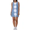 Caribbean Joe Womens Printed Skort Romper In Blue