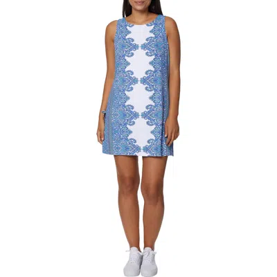 Caribbean Joe Womens Printed Skort Romper In Blue