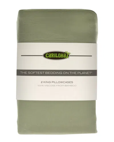 Cariloha 300 Thread Count Classic Bamboo 2pc Pillowcase Set In Green
