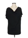 Carina Short Sleeve Top Black Cowl Neck Tops In Multi