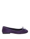 Carina Woman Ballet Flats Dark Purple Size 8 Leather