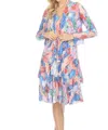 Carine Claire Cardigan In Blue Multi In Multi