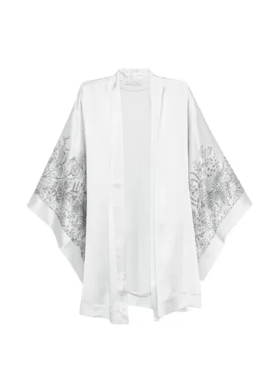Carine Gilson Butterfly-sleeve Kimono In White