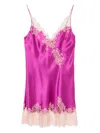 Carine Gilson Calais-caudry Lace Nightdress In Purple
