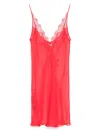 Carine Gilson Calais-caudry Lace Nightdress In Red