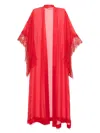 Carine Gilson Calais-caudry Lace Robe In Red