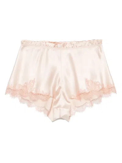 Carine Gilson Calais Caudry-lace Silk Briefs In Pink