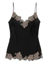 Carine Gilson Calais Caudry-lace Silk Camisole In Black