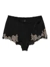 Carine Gilson Calais Caudry-lace Silk Shorts In Black