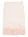 Carine Gilson Calais Caudry-lace Silk Slip Skirt In Pink