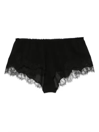 Carine Gilson Caudry-lace Silk Briefs In Black
