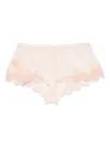 Carine Gilson Caudry-lace Silk Briefs In Pink