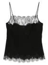 Carine Gilson Caudry-lace Silk Camisole In Black