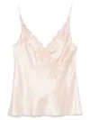 Carine Gilson Caudry-lace Silk Camisole In Pink