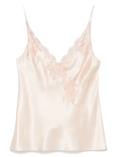 CARINE GILSON CAUDRY-LACE SILK CAMISOLE
