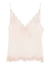 Carine Gilson Calais-caudry Lace-trim Silk Camisole In Pink