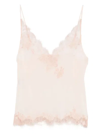 CARINE GILSON CAUDRY-LACE SILK CAMISOLE