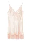 Carine Gilson Caudry-lace Silk Nightdress In Pink