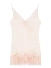 Carine Gilson Caudry-lace Silk Nightdress In Pink
