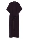 Carine Gilson Crepe Dressing Gown In Purple