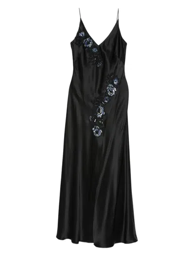 Carine Gilson Embroidered Nightdress In Black