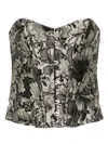 Carine Gilson Floral-brocade Corset In 中性色