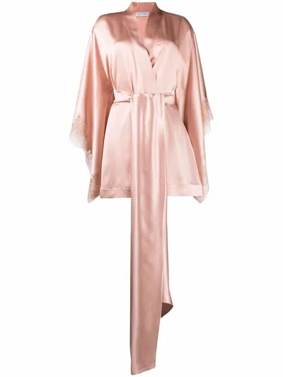 Carine Gilson Floral-detail Dressing Gown In Pink