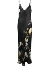 Carine Gilson Floral-print Maxi Camisole Dress In Black