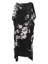 Carine Gilson Floral-print Silk Kaftan In Black