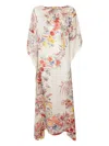 Carine Gilson Floral-print Silk Maxi Dress In Neutrals