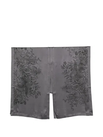 Carine Gilson Floral-print Kaftan In Gray