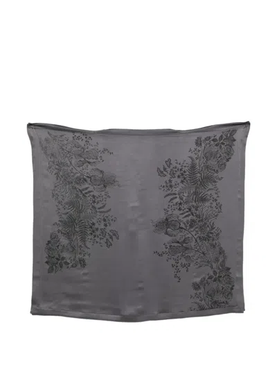 Carine Gilson Floral-print Kaftan In Gray