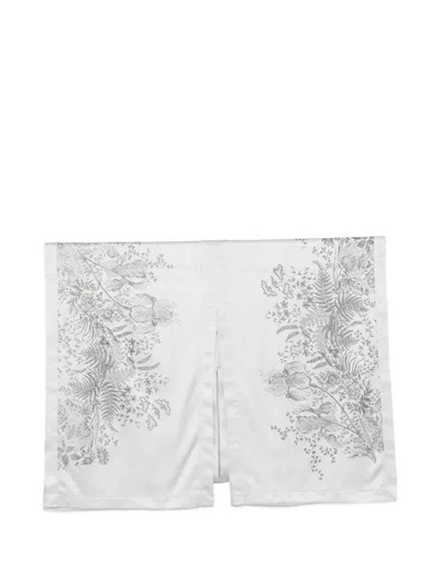 Carine Gilson Floral-print Kaftan In Silver