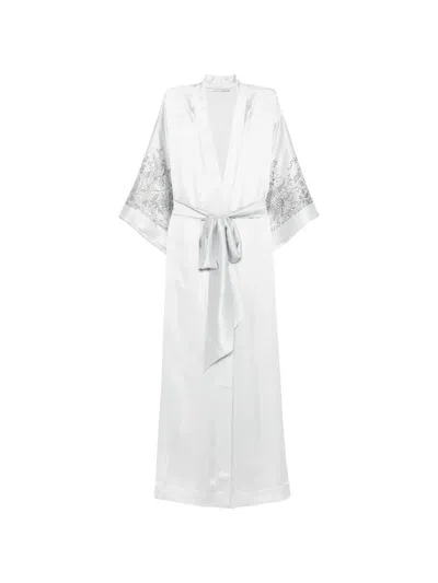 Carine Gilson Floral-print Robe In White