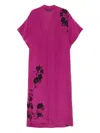 Carine Gilson Lace-detail Long Robe In Purple